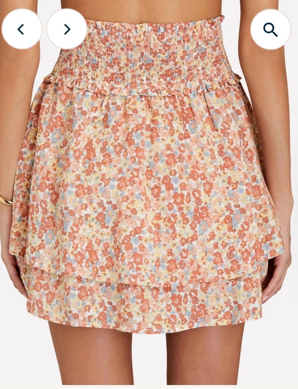 Rails Addison Multi Wildflower Smocked Tiered Mini Skirt S